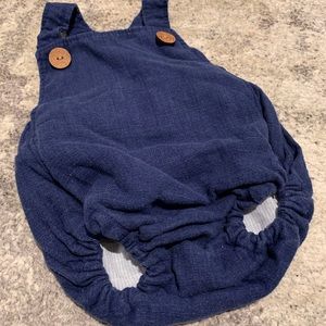 0-3m handmade linen bubble romper